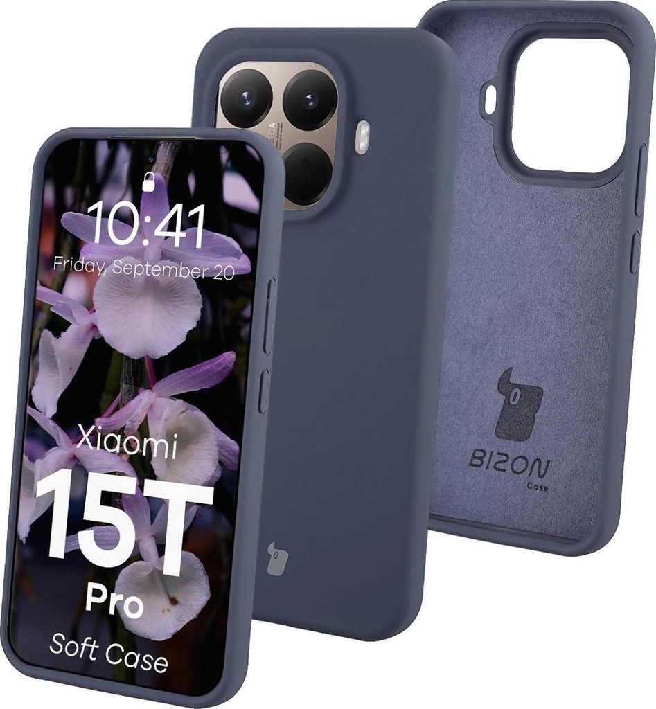 Silikon Handyhülle für Xiaomi 15T Pro, Bizon Soft Case, Dunkelblau