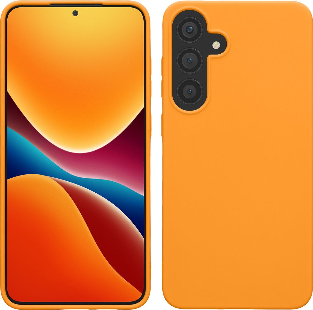 kwmobile Hülle kompatibel mit Samsung Galaxy S25 Plus Hülle - weiches TPU Silikon Case - Cover geeignet für kabelloses Laden - Fruity Orange