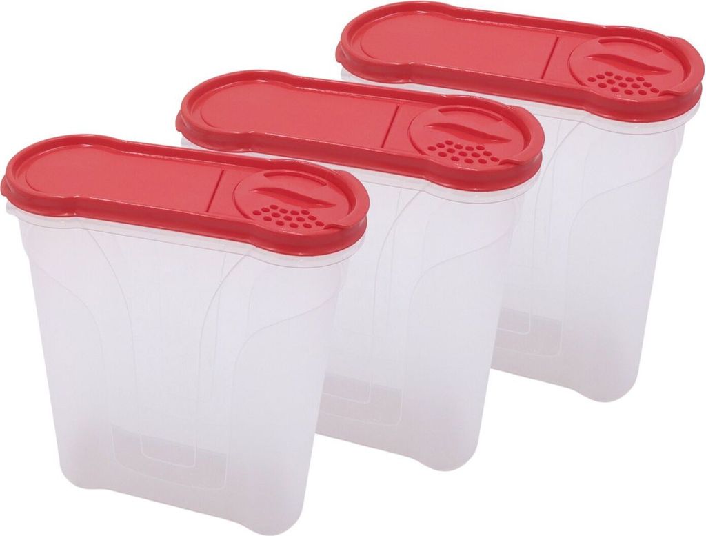 Rival Schüttdosen-Set 4 Liter rot Aufbewahrungsdosen Vorratsdose Streudosen