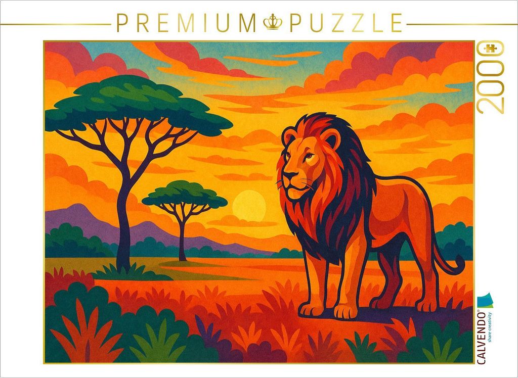 CALVENDO Puzzle Mut im Herzen, Feuer im Blick - der Hüter der Steppe | 2000 Teile Lege-Größe 90x67cm Foto-Puzzle für glückliche Stunden