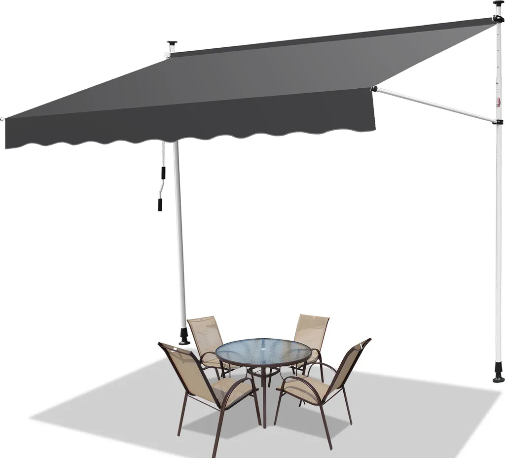 Tenda Retrattile TolleTour 350 cm Grigio - Design Elegante Anti-UV