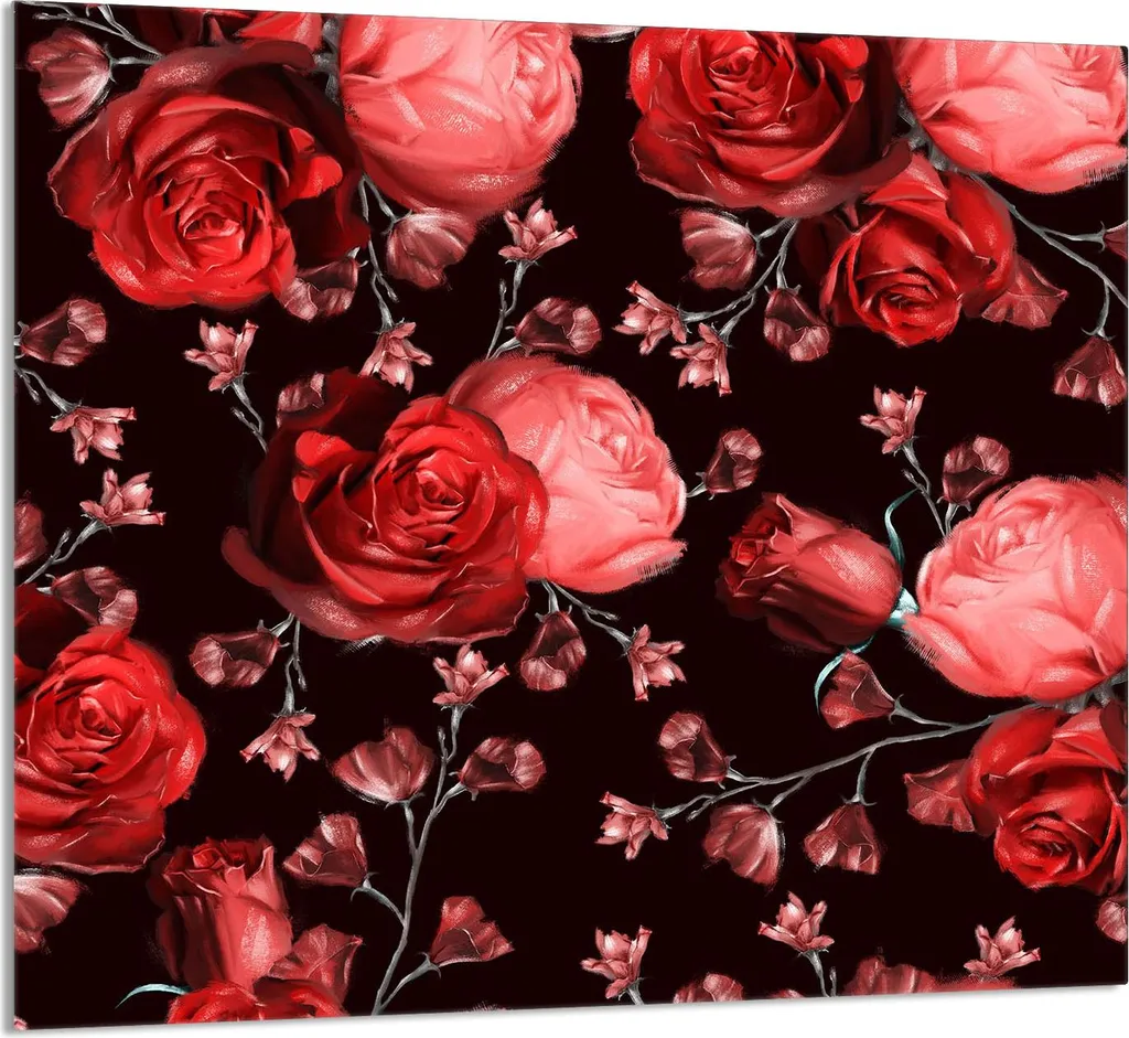 Copri Piano Cottura Vetro Roses 65x60 - Must-Have Cucina Chic