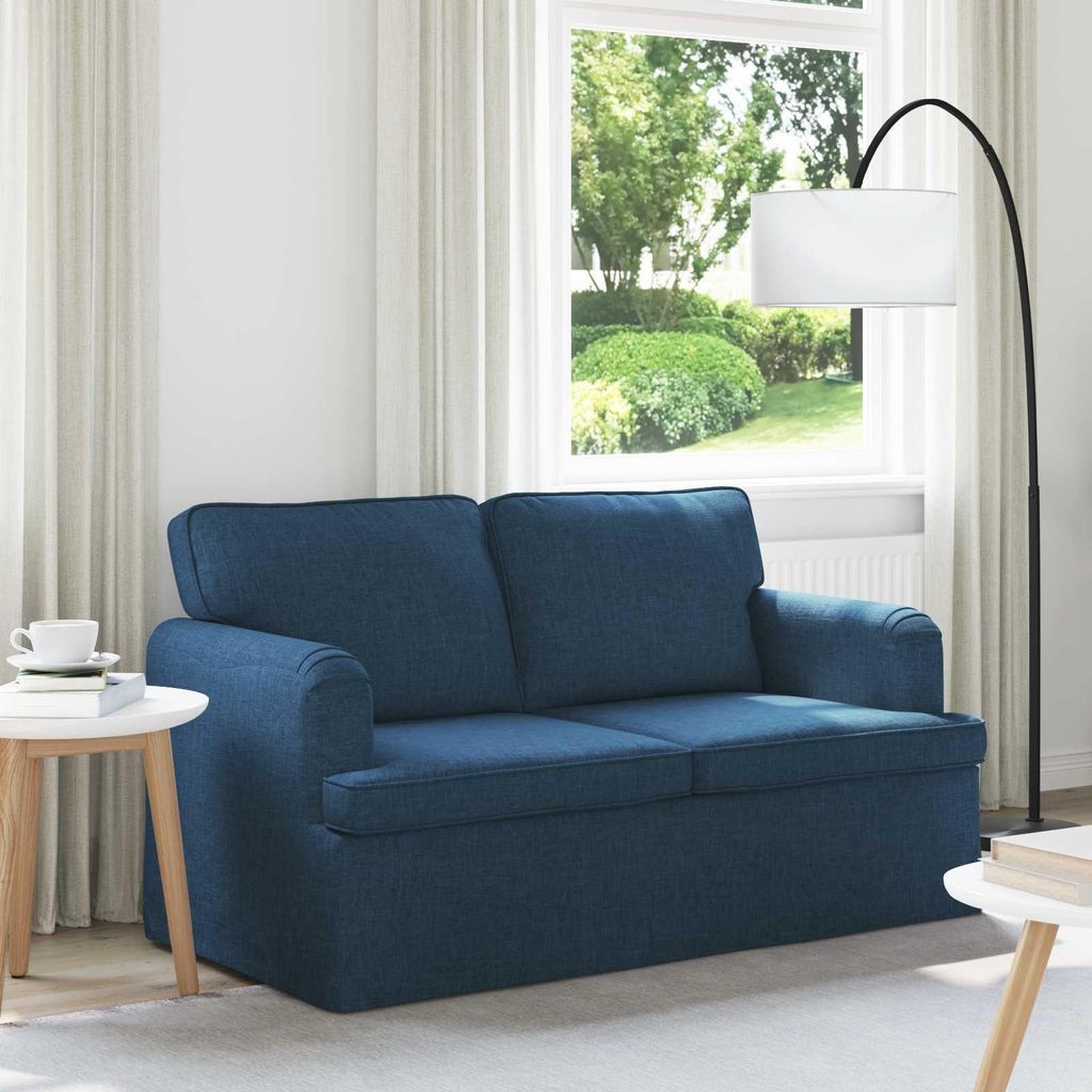 "SALE 2026"2-Sitzer Sofa Couch 120cm - elegantes Design - Doppelsofa - Lounge Sofa - Blau Metall NEU893538 - Klassische Sofas