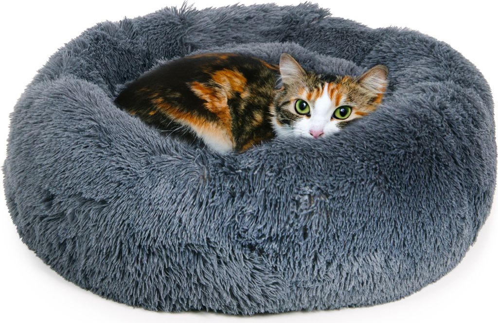 Katzenbett Ceddie · flauschiges Katzenkörbchen rund · Produktbild 