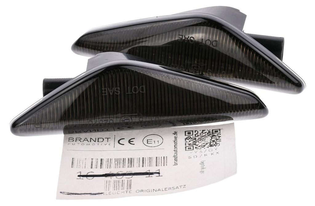 BRANDT Seitenblinker Set LED Strip Design Blinker Schwarz passend für Bmw X5 E70 06-14 X3 F25 11-14 X6 E71 08-14 F72 Hybrid 09-12 Blinkleuchten