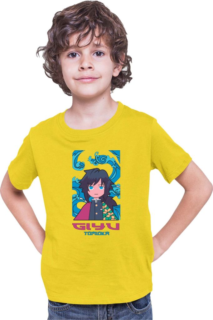 Kinder T-Shirt Japan Anime Manga Demon Anime Slayer Giyu Tomioka Hashira, 12-13 Jahr - 152 / Gelb