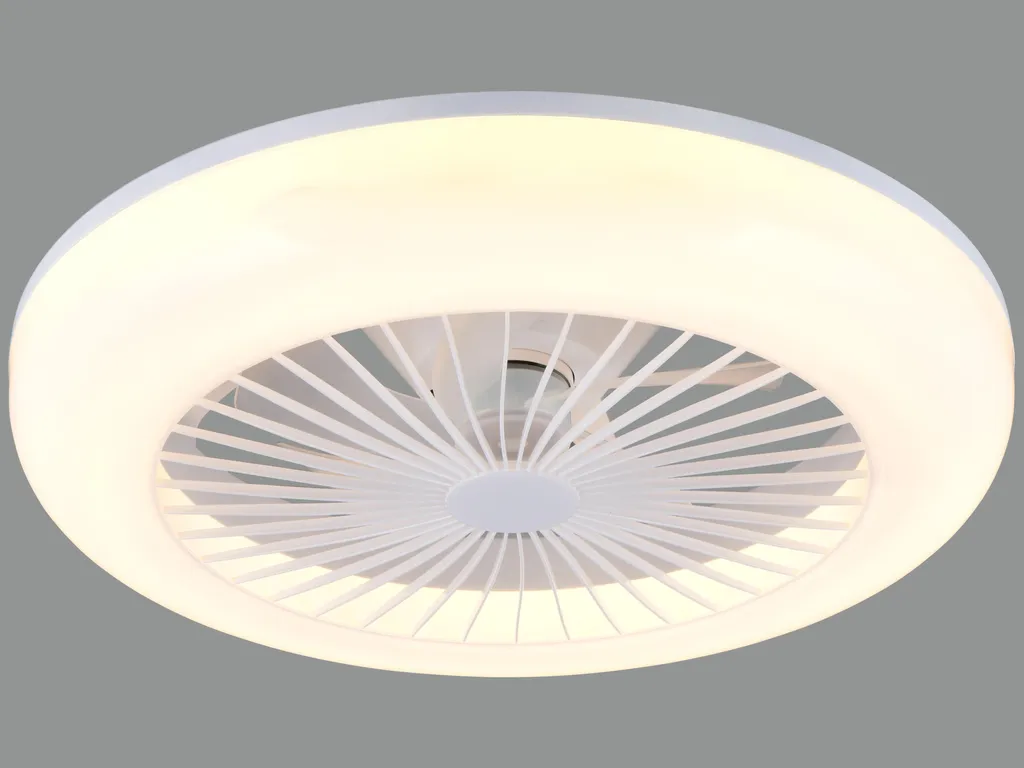 Plafonnier LED CCT 1800lm avec ventilateur intégré blanc Mora R64032101