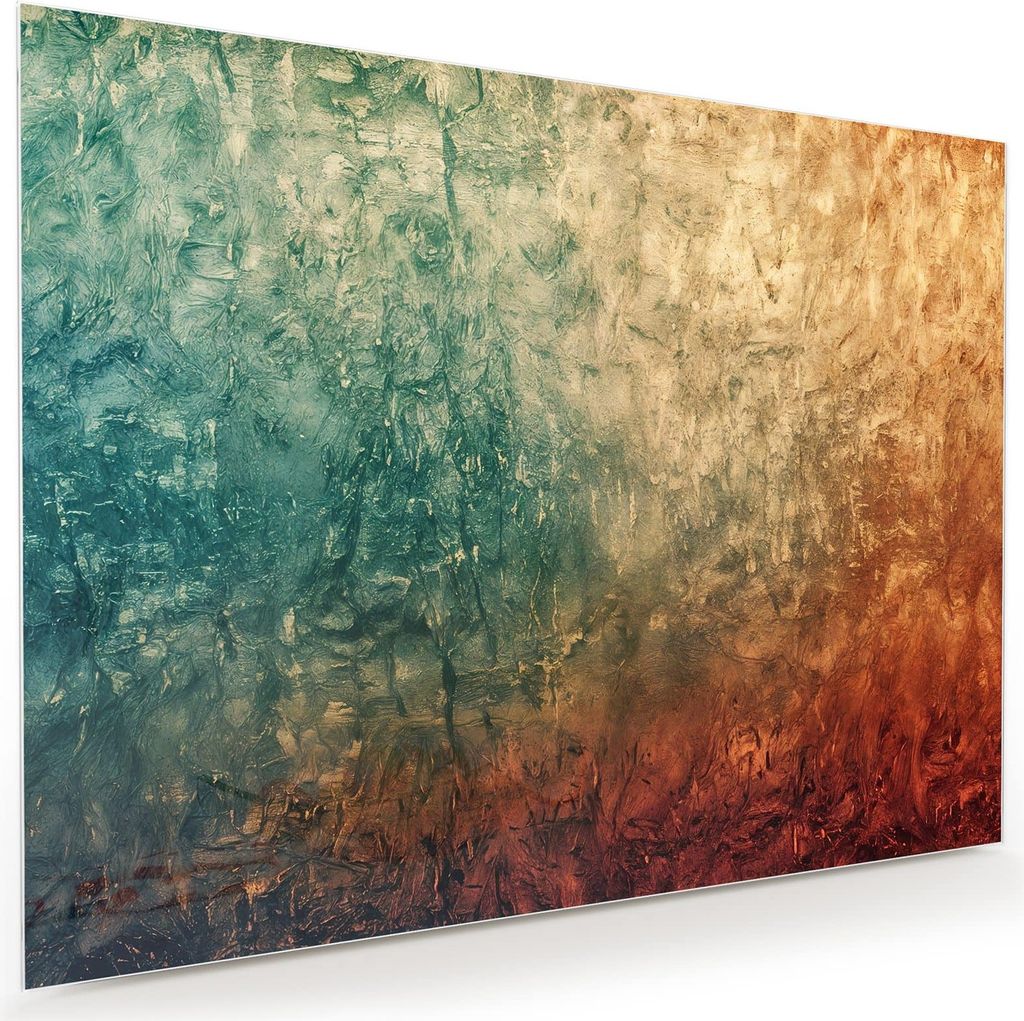Glasbild 120x90cm in XXL für Wohnzimmer, Schlafzimmer Motiv Strukturierte Farbe