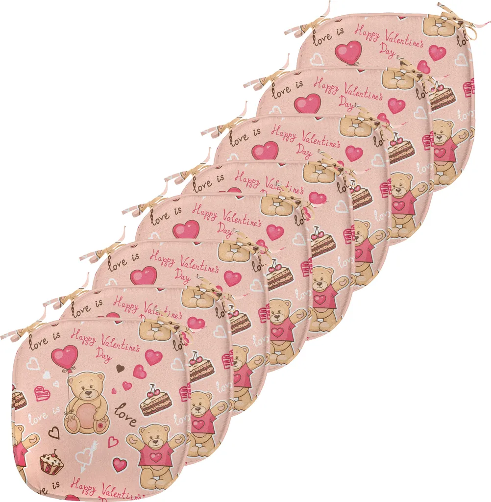 Galettes de Chaise Imperméables Valentines 40x40 cm - Set de 8 Brun