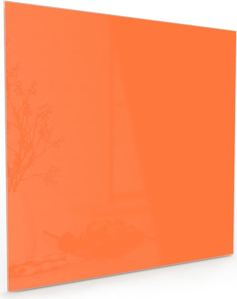 Küchenrückwand Spritzschutz Glas mit Motiv Dunkeloranger Hintergrund II 40 x 40 cm