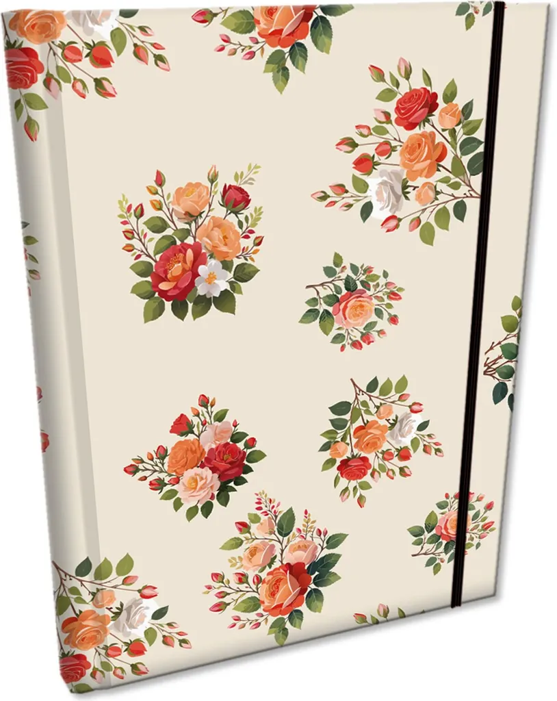 Diario B6 Griglia Rosa in Beige | Quaderno con Elastico Soft Touch