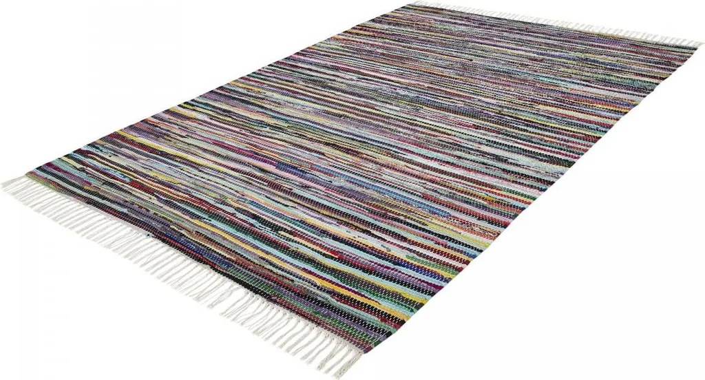 Tapis en coton à motif ethnique TIMULTI - Textile tissé main robuste - 3
