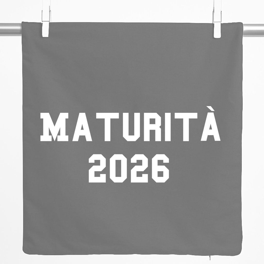 Huuraa Kissenbezug Maturità 2026 Abschluss Italien 40x40cm Steel Grey Baumwolle Dekokissenbezug Geschenkidee