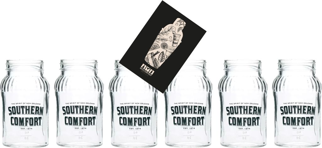 Southern Comfort 6er Set Lynchburg 6x Glas Gläser Bar Cocktail / Marmeladenglas
