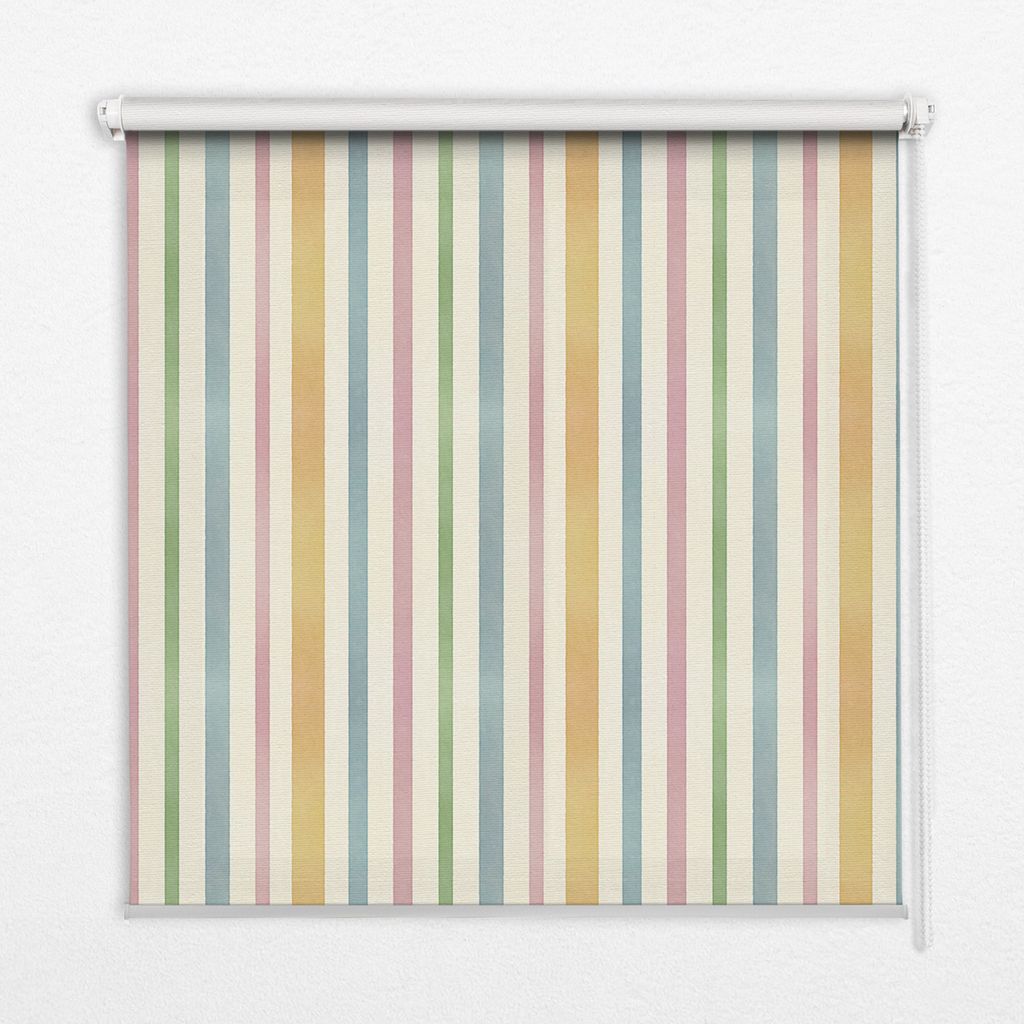 Seitenzug-Rollo Fensterrollo Jalousie - Thermo-Rollo Verdunkelungsrollo - 80x140 cm - Farbige Streifen Vertikal