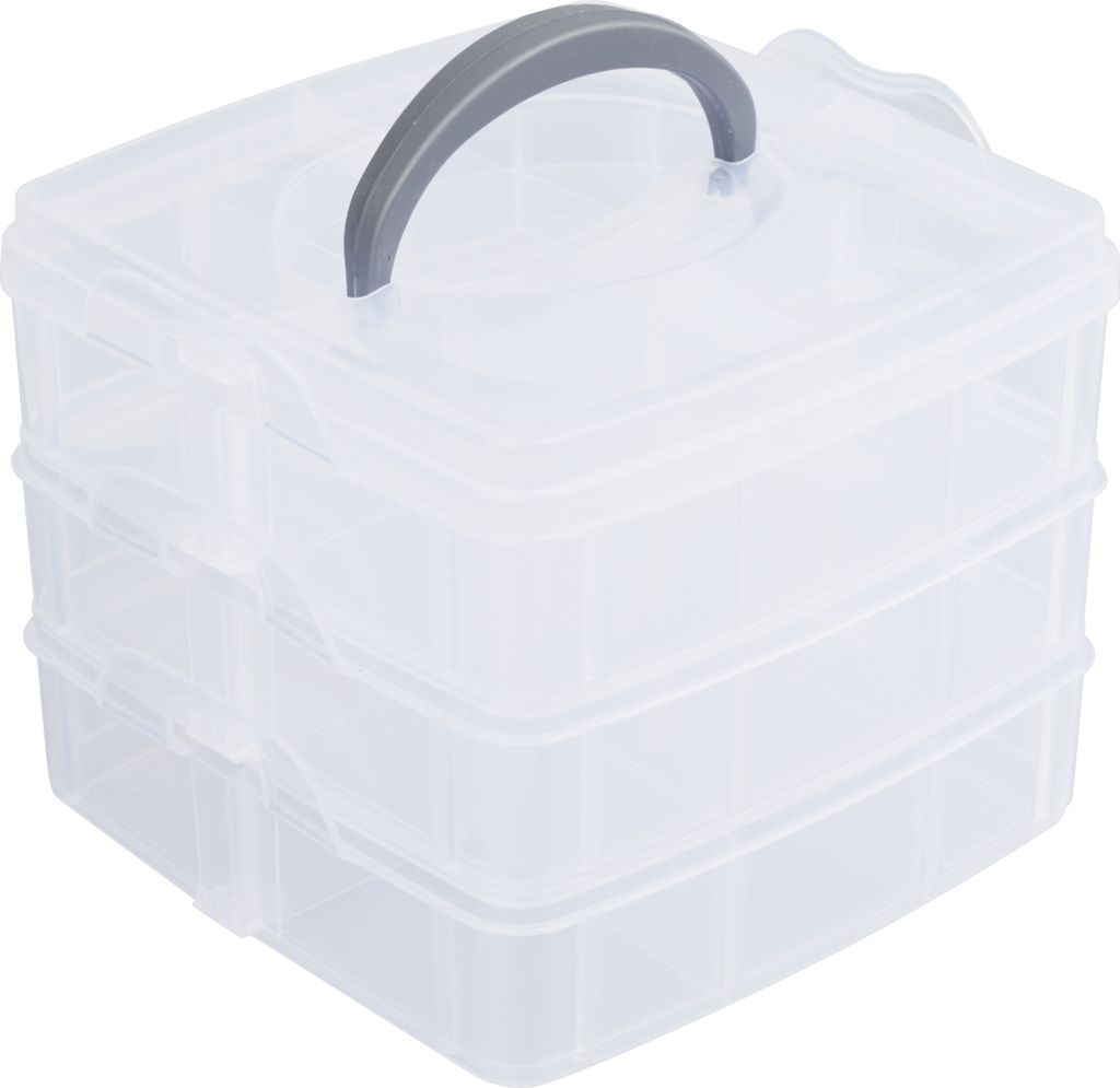VBS Sortierbox mit Tragegriff, L15,5xB15,5xH13cm