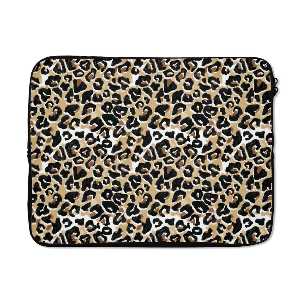 MuchoWow Laptop Hülle 15 Zoll Tierdruck - Panther - Aquarellfarbe Laptoptasche - Laptoptasche - Sleeve - Rundum-Schutz