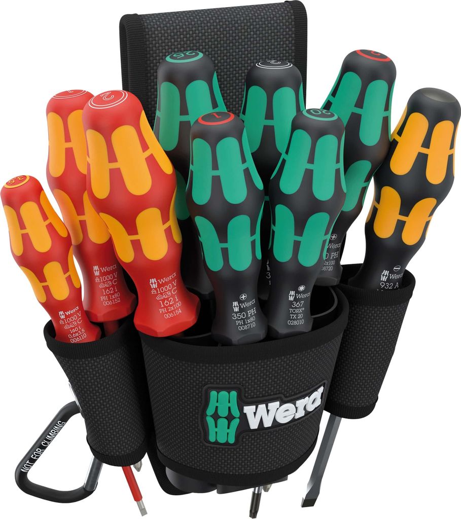 Wera 9620 Gürteltasche Set 1, VDE Universal Schraubendreher-Set, 10-teilig