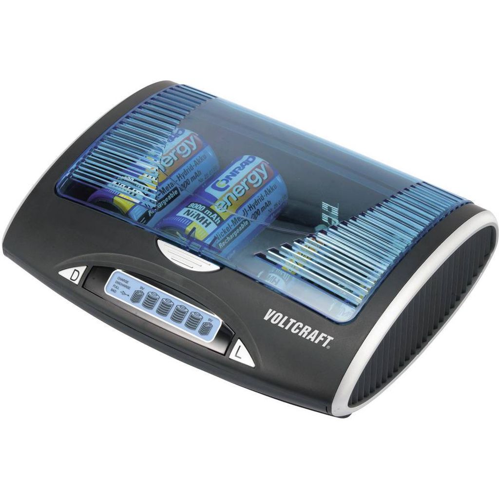 A battery charger with batteries inside.