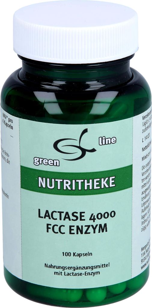 Green Line Nutritheke Lactase 4000 FCC Enzym Kapseln, 100 St. Kapseln