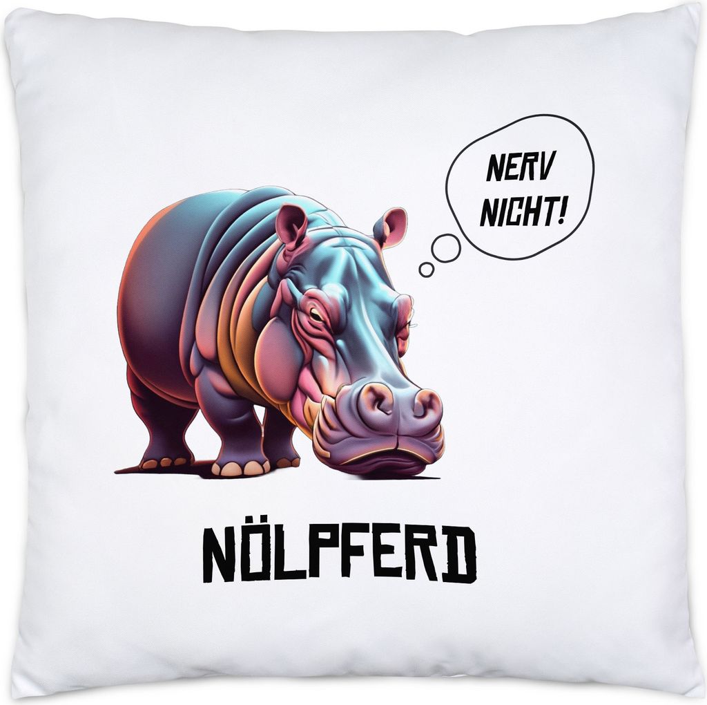 Nerv nicht Nölpferd Kissen Inkl. Füllung Wortwitz Sarkasmus Arbeit Büro