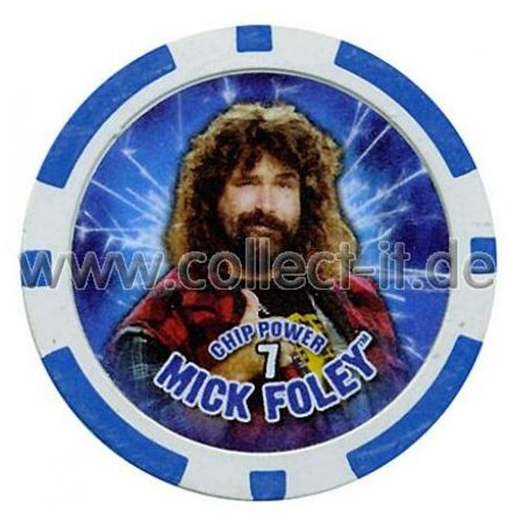 WWE Chip Regular - Mick Foley - blau - Serie 3