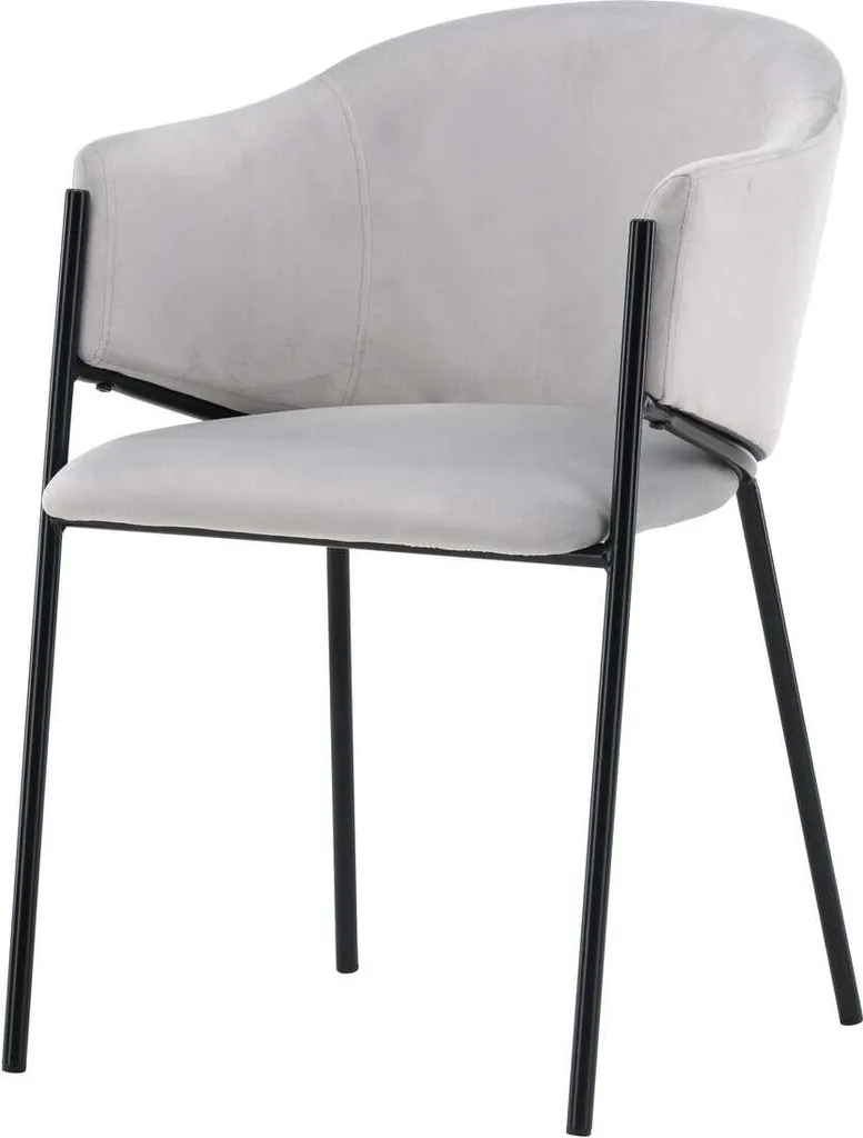 Chaise salle à manger Evelina Gris et Noir 54cm FURNLUX Design Chic