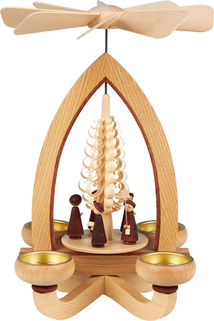 Lorenz Erzgebirge Teelichtpyramide klassisch 28 cm, Modell:Kurrendesänger