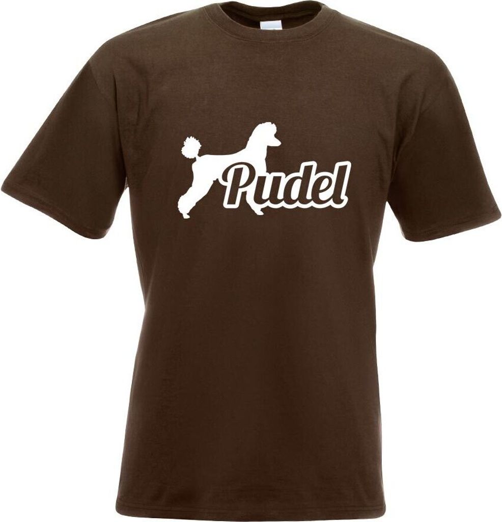 Kiwistar - T-Shirt - Chocolate - Pudel Caniche Dog Motiv Bedruckt Funshirt Design Print - mit Motiv Bedruckt - Funshirt Design - Sport - Freizeit -...