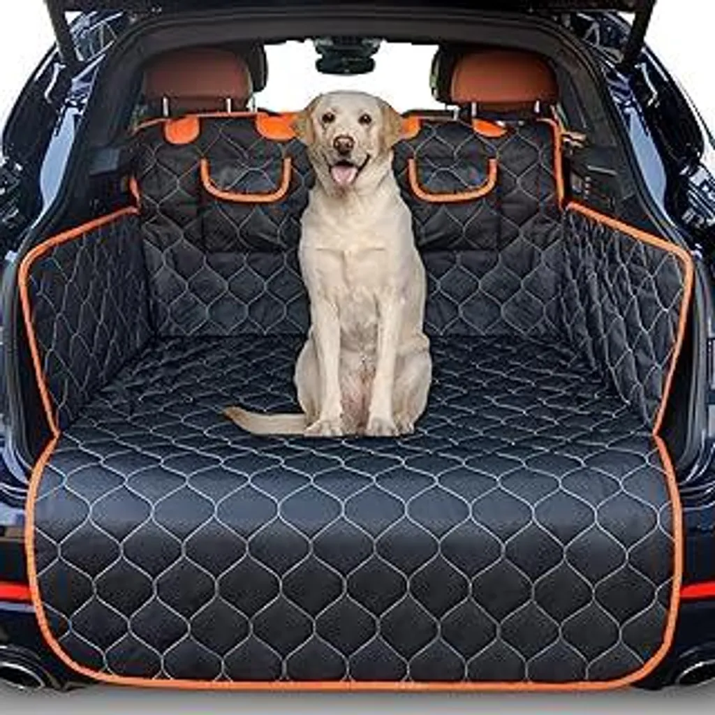 JOEJOY Protezione per bagagliaio per cani con protezione laterale e soglia di carico, tappetino universale per bagagliaio impermeabile e antigraffio - Copertura per cani facile da pulire per bagagliaio auto