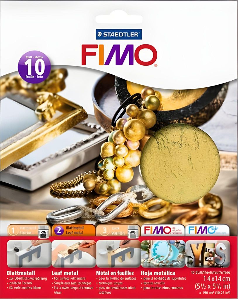 FIMO Blattmetall gold 10 Blatt