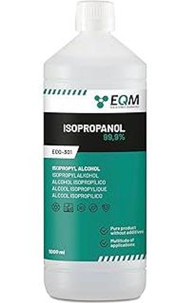 EQM - ECO-301 - Isopropanol - Isopropylalkohol 99.9% - 1L - Reinigung von elektronischen Bauteilen, Linsen und Bildschirmen - Reinigung von Harzen ...