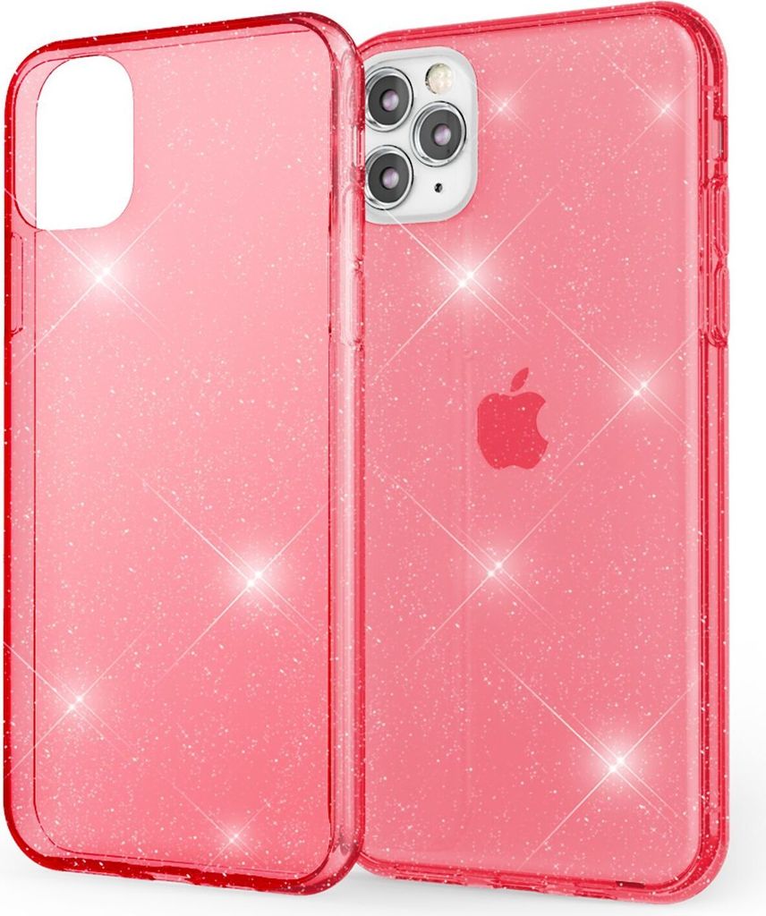 NALIA Glitzer Handy Hülle für iPhone 11 Pro, Schutz Case Cover Tasche Bumper Rot