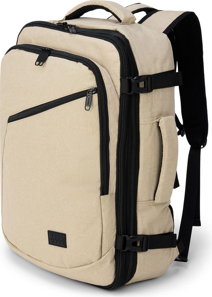 TRVLMORE Reisetasche - 40L Rucksack - Handgepäck - Spritzwassergeschützt - Reiserucksack - Wochenendtasche - Damen und Herren - Beige