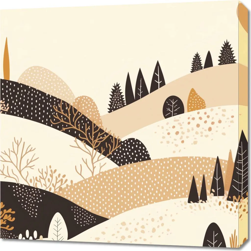 Stampa su Tela 70x70 Autunno sulle Colline - Quadro Paesaggio Natura