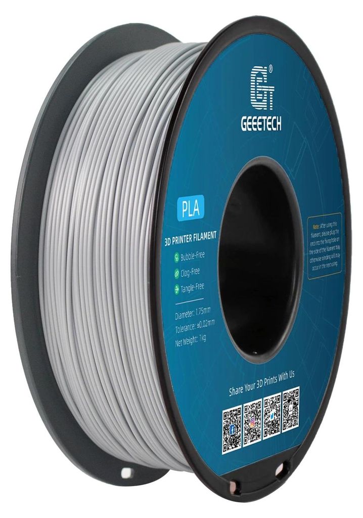 PLA 3D-Drucker-Filament - 1,75 mm - 1 kg Spule - Verwicklungsfrei - Vakuumverpackt - Transparent Blau