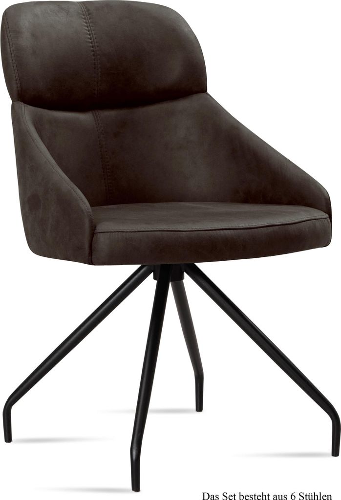Esszimmerstuhl (6er-Set) Dionne 52x82x63 Schwarz/Espresso