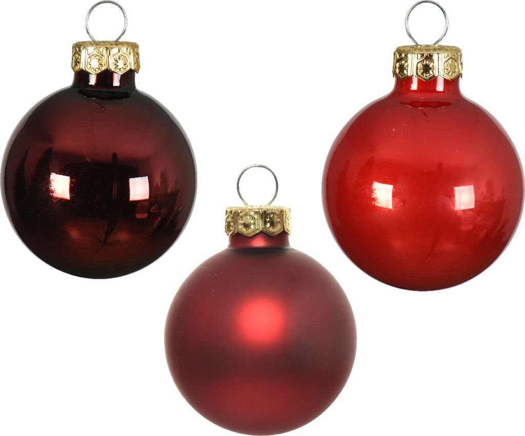 Weihnachtskugeln Glas 3,5cm 16 Stück - Weihnachtsrot / Produktbild 