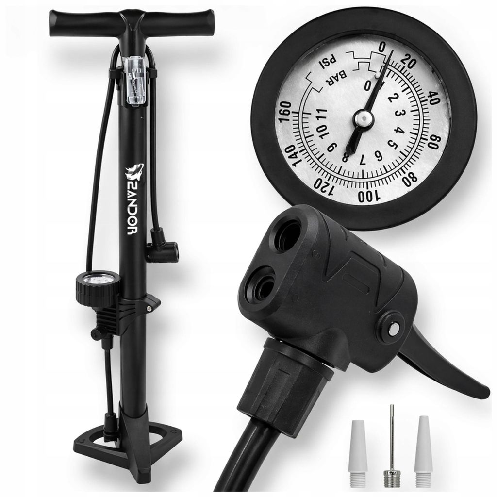 Zandor Fahrradpumpe Standpumpe mit Manometer 11 Bar Produktbild 