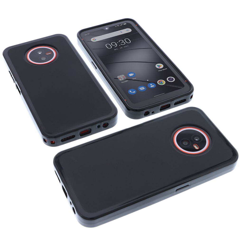 foto-kontor Hülle kompatibel mit Gigaset GX4 Schutzhülle Tasche Gummi TPU Schutz Handytasche schwarz