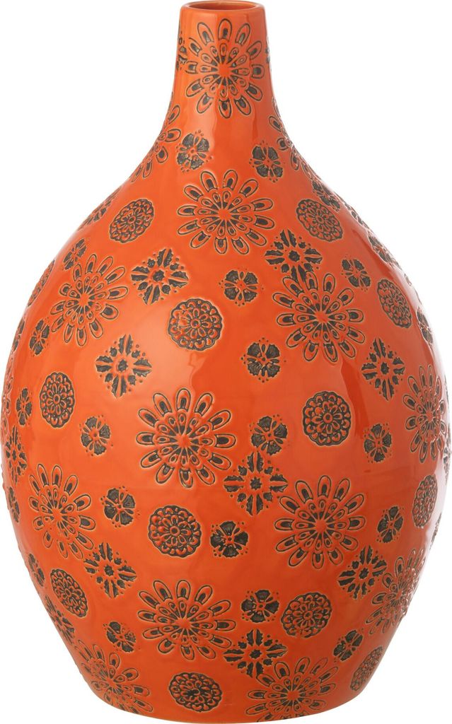J-Line Vase Billy Porzellan Orange/Schwarz Large