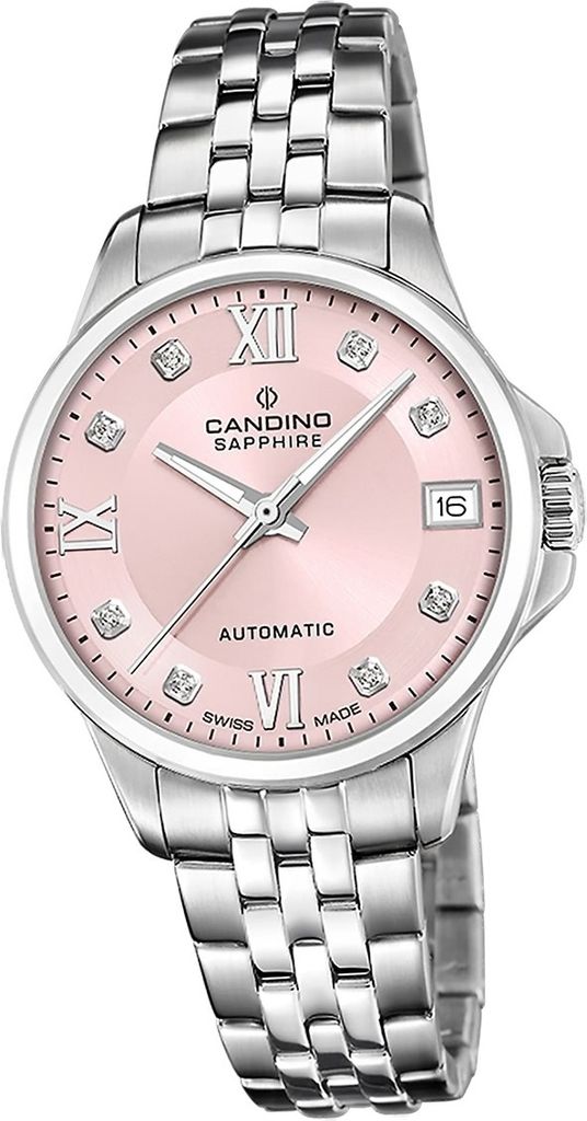Candino Edelstahl Damen Uhr Analog Luxus Armbanduhr silber Automatik D2UC4770/3