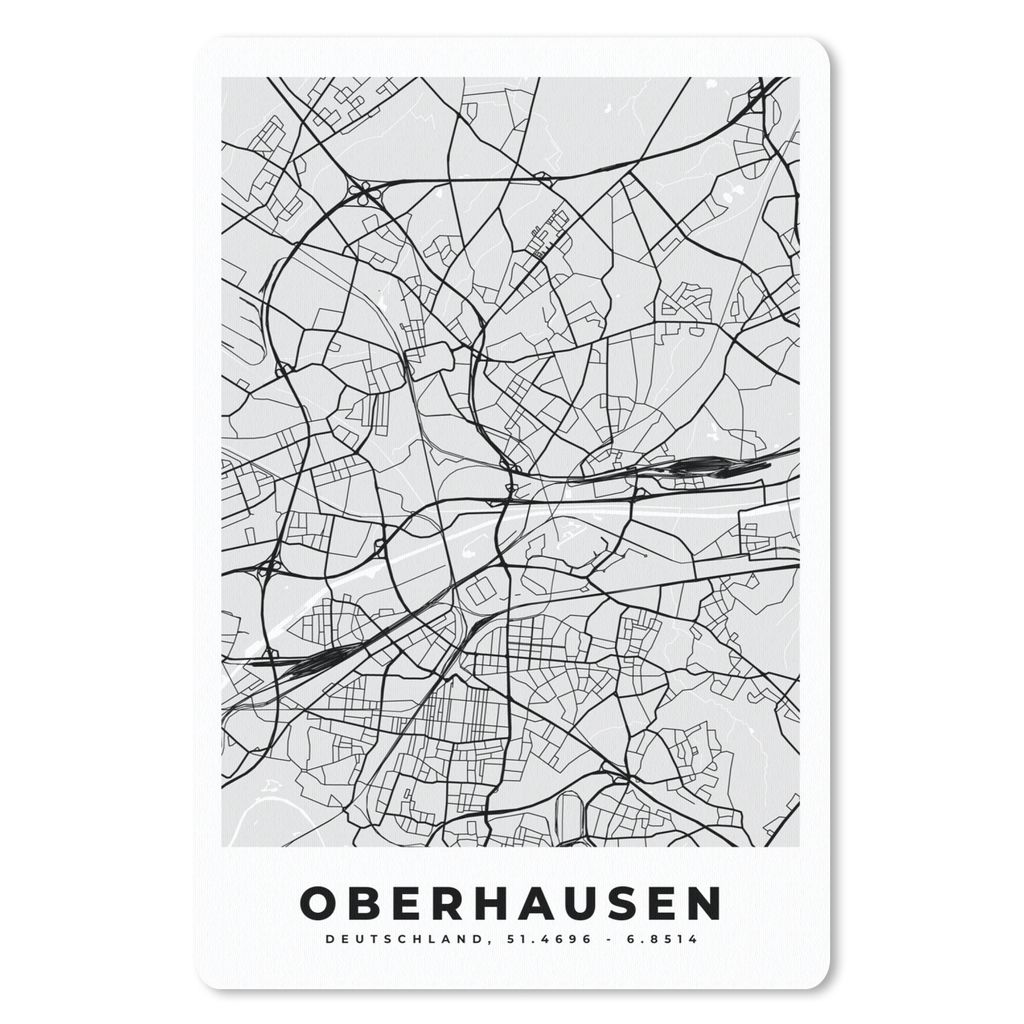 MuchoWow Mauspad Mousepad Deutschland - Karte - Oberhausen - Stadtplan 18x27 cm - Mousepads - Maus Mat - Pad - Mausunterlage