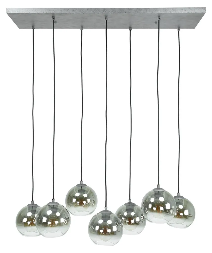 Plafonnier Design Argent et Noir Bubble avec Globes en Verre Dépoli