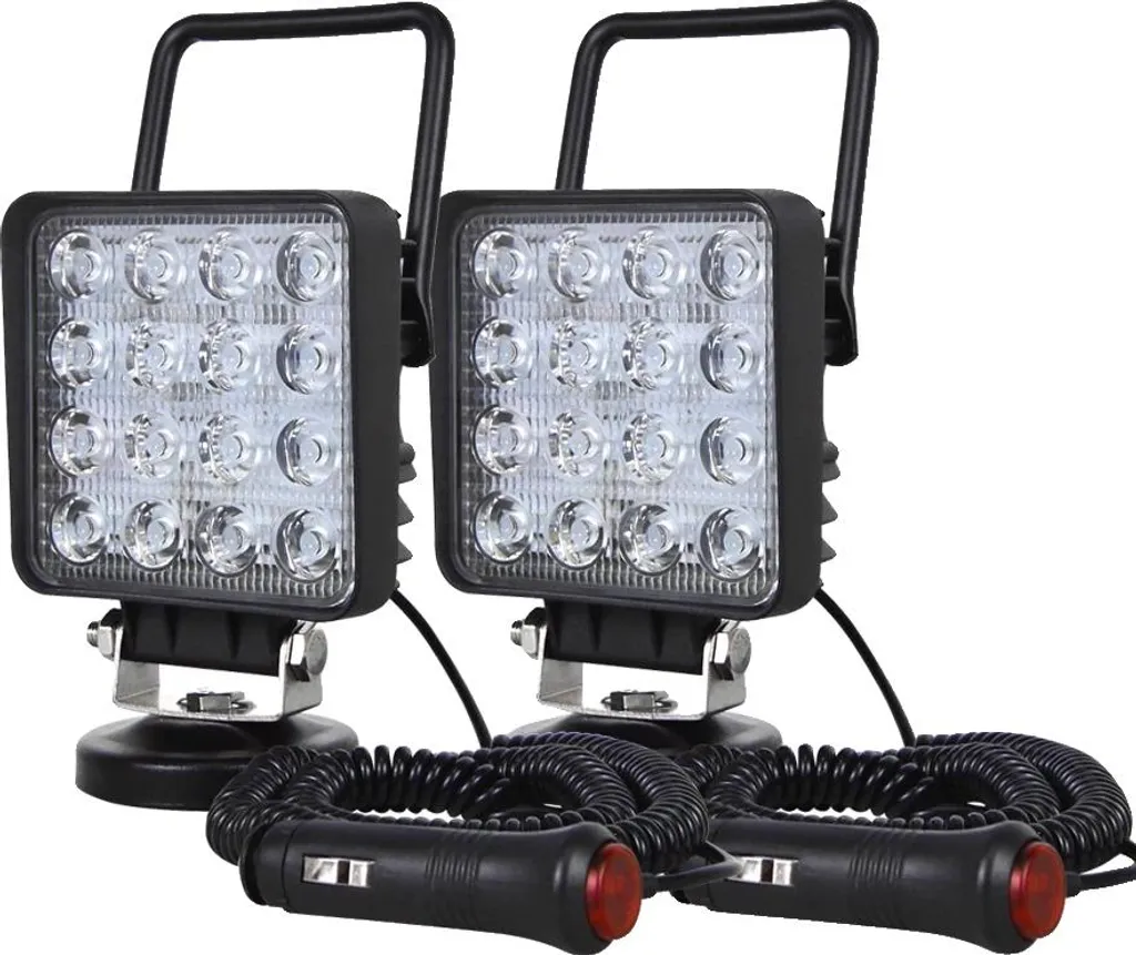 Luce da lavoro, fascio combinato, alta luminosità, 2 proiettori da 48W