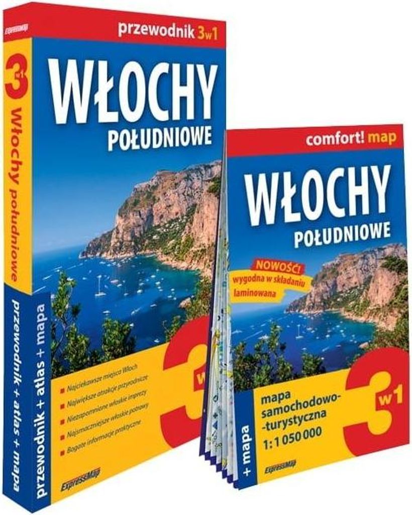 Włochy południowe 3w1: przewodnik + atlas + mapa