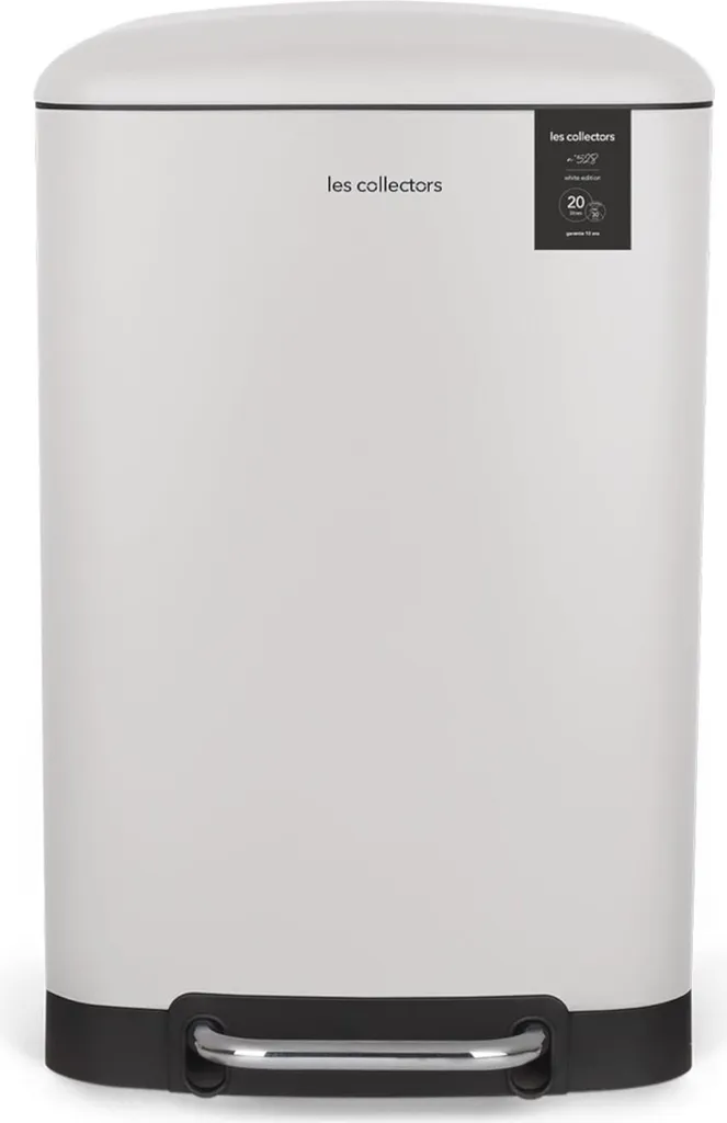 Poubelle inox 20L blanc mat avec fermeture de couvercle silencieuse