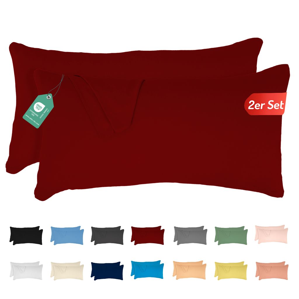 Jersey Kissenbezug 2er Set 40x80 cm 100% Baumwolle Produktbild 