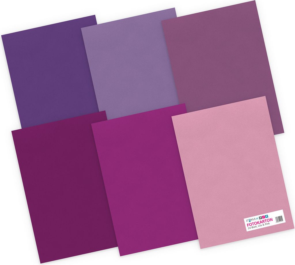 itenga Fotokarton - A4 300 g/qm 24 Blatt - Lila und Produktbild 