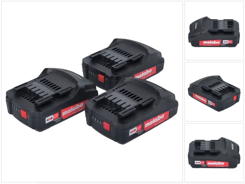 Prezzo Set 3 Batterie Metabo 18V 2,0 Ah Li-Ion CAS - Risparmia Oggi
